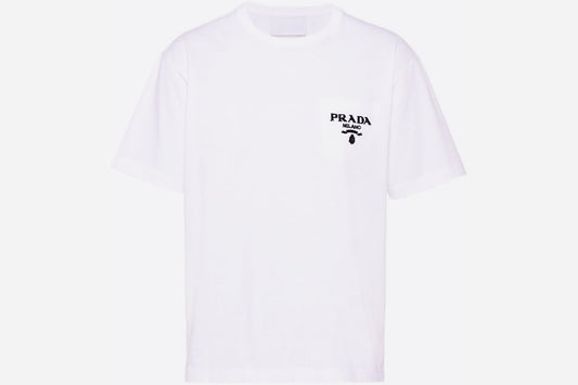 Prada Chenille logo white Tshirt