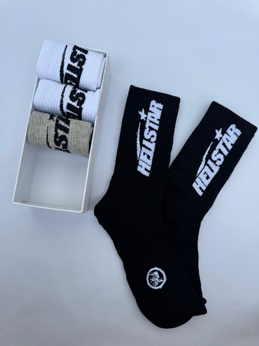 HELLSTAR BLACK SOCKS PAR