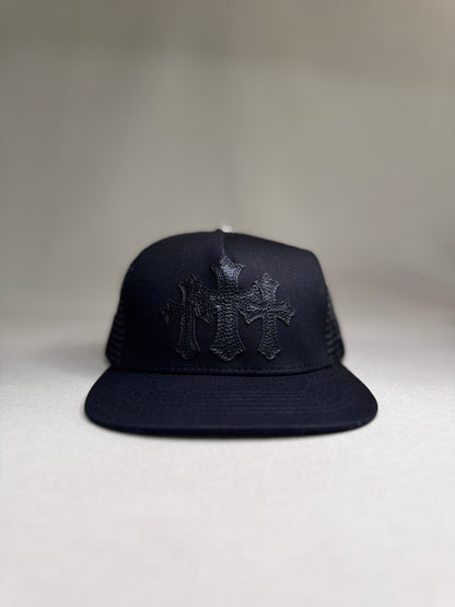 CHROMEHEARTS CEMENTERY TRUCKER HAT ALL BLACK
