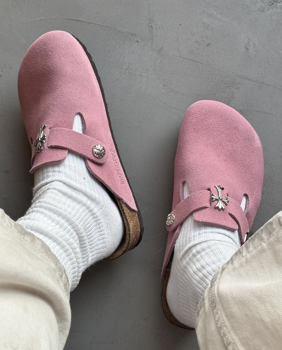 Birkenstock x Chromehearts Pink