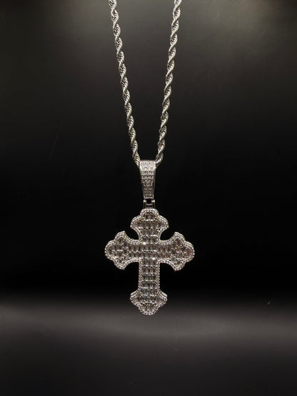 Necklace Diamond Cross Silver