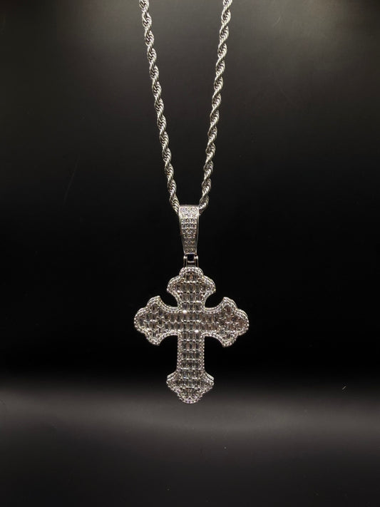 Necklace Diamond Cross Silver