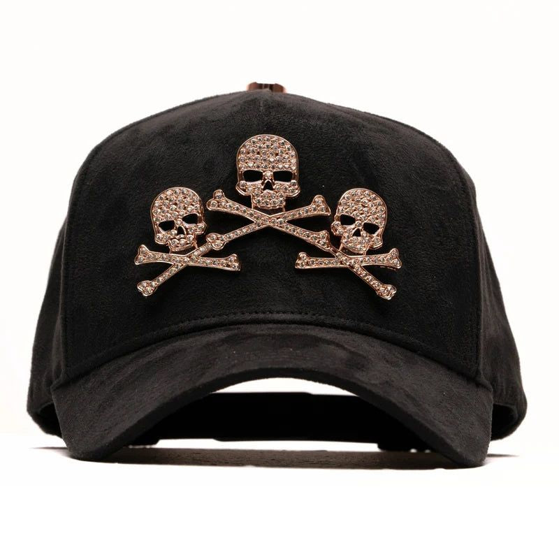 BARBAS HATS ROSE GOLD SKULLS