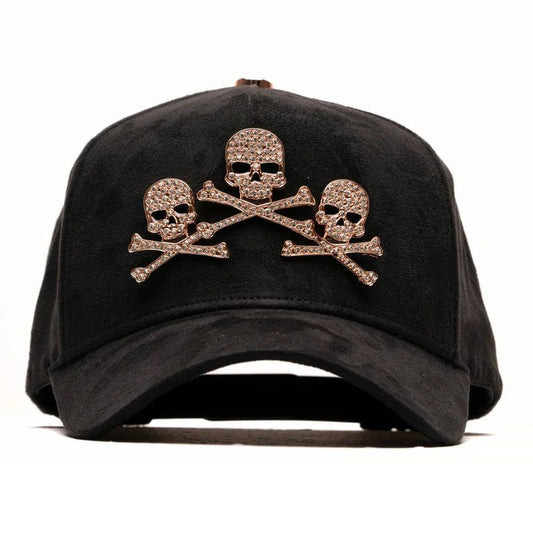 BARBAS HATS ROSE GOLD SKULLS