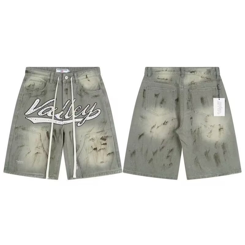 VALLEY VALE FOREVER JEAN SHORTS BLUE