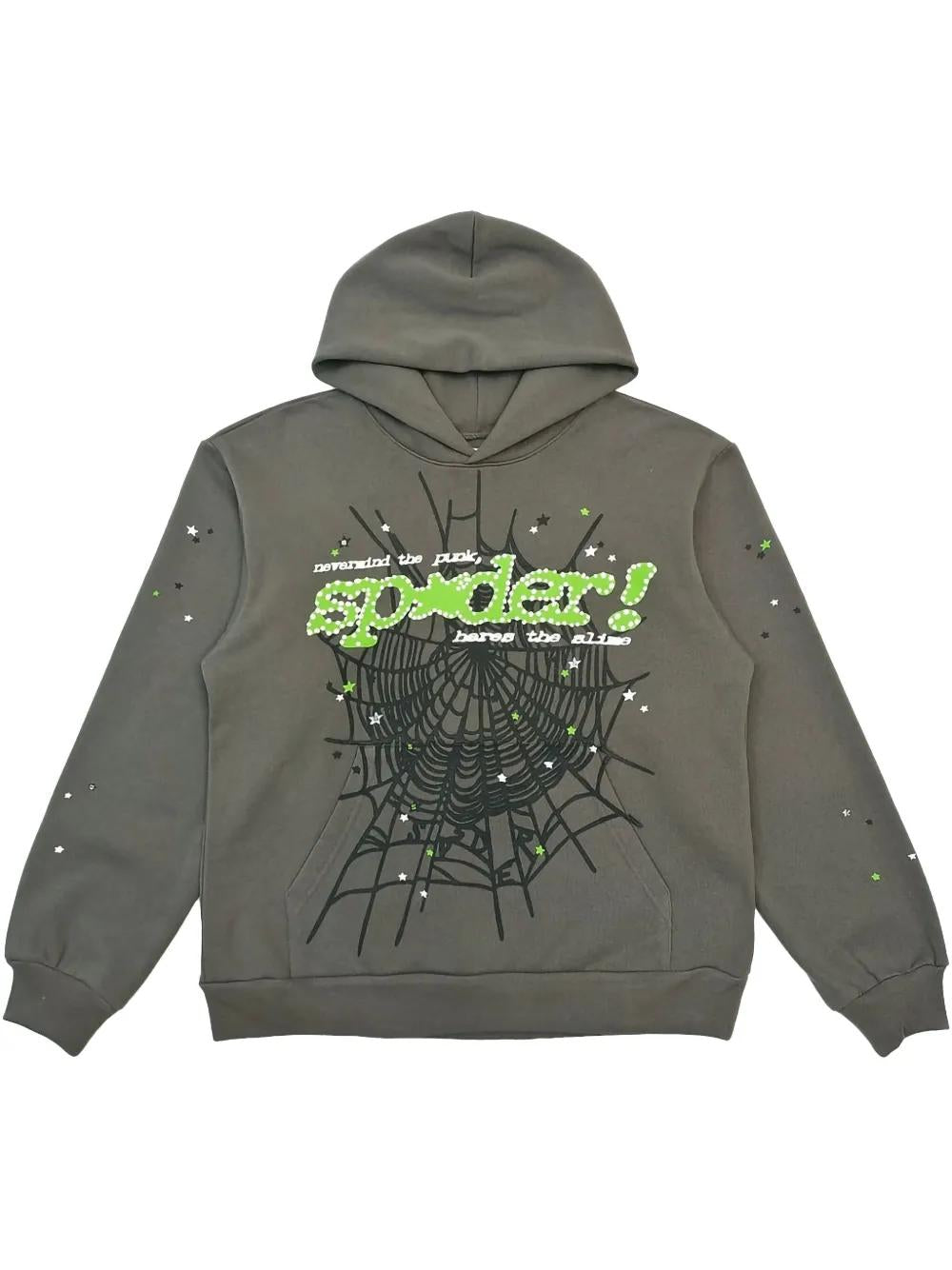 SPIDER STAR WEB SLATE GREY HOODIE