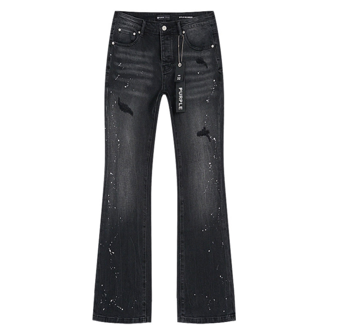 PURPLE JEANS FLARED BLACK PU711