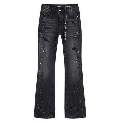 PURPLE JEANS FLARED BLACK PU711
