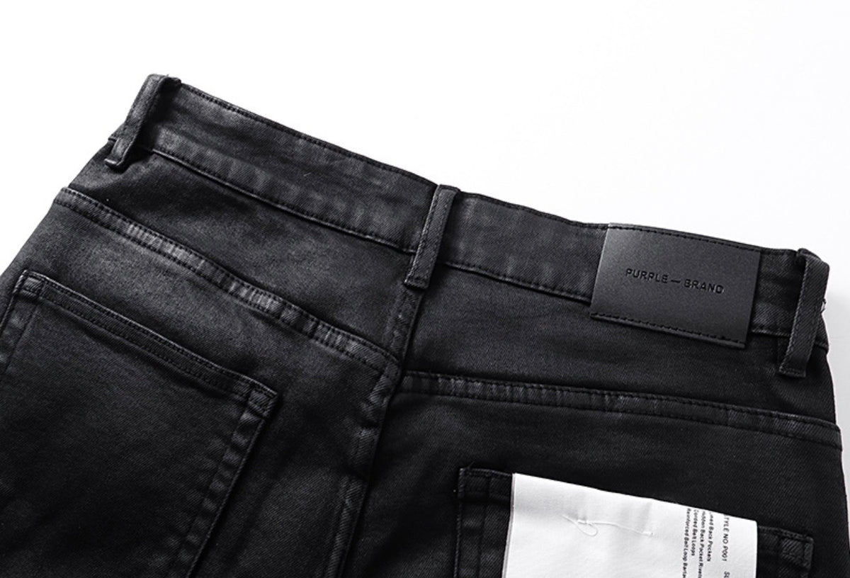 Purple Jeans Black Flared PU718