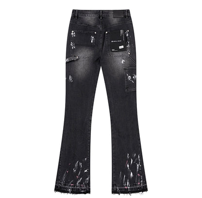 Purple Jeans Black Flared Pu6039
