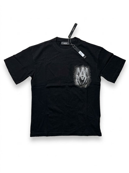 Amiri rhinestone metallic black Tshirt