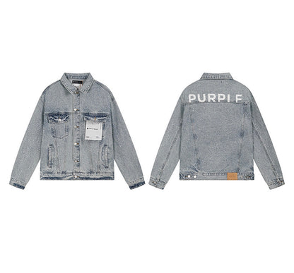PURPLE BRAND 
Rhinestone-Embellished Denim Jacket