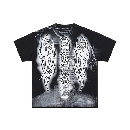 First row wings black Tshirt