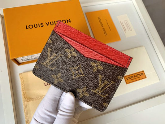LV RED MONOGRAM CARD HOLDER