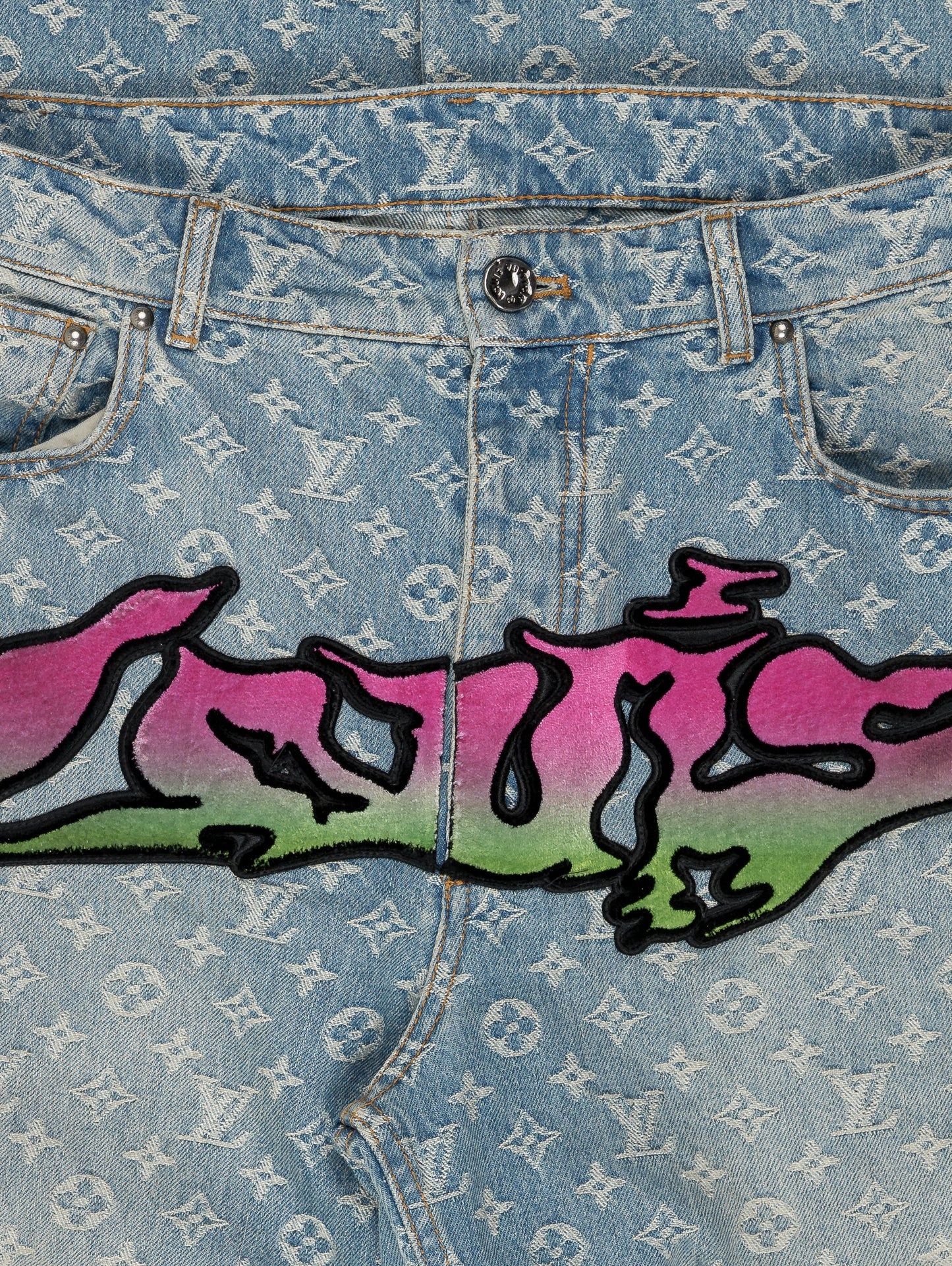 LOUIS VUITTON Graffiti Monogram Jeans
