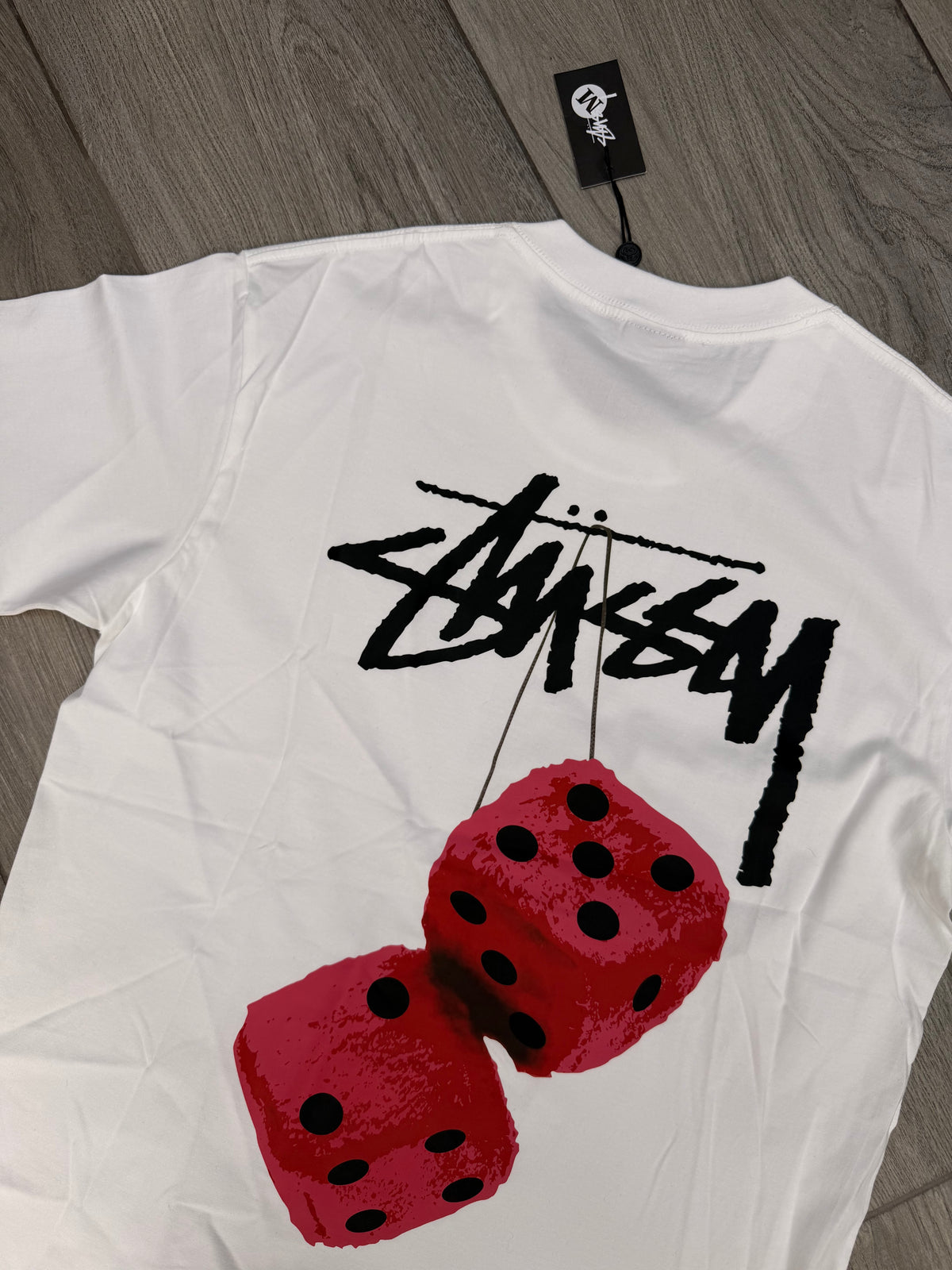 Stussy Fuzzy Dice Tee White