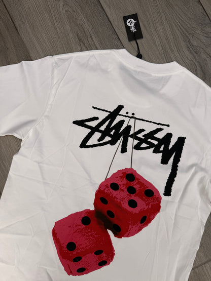 Stussy Fuzzy Dice Tee White
