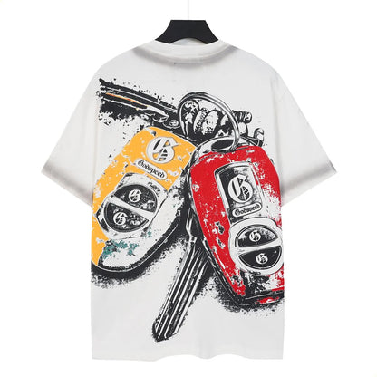 Godspeed Racing Vintage white Cropped T-Shirt Beige Rhinestone Edition