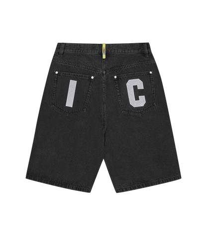Icecream RUNNING DOG TRIPLE SCOOP DENIM SHORTS - BLACK (D060)