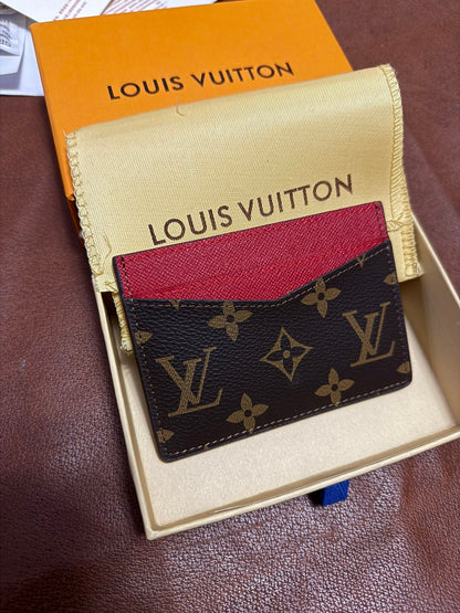 LV RED MONOGRAM CARD HOLDER