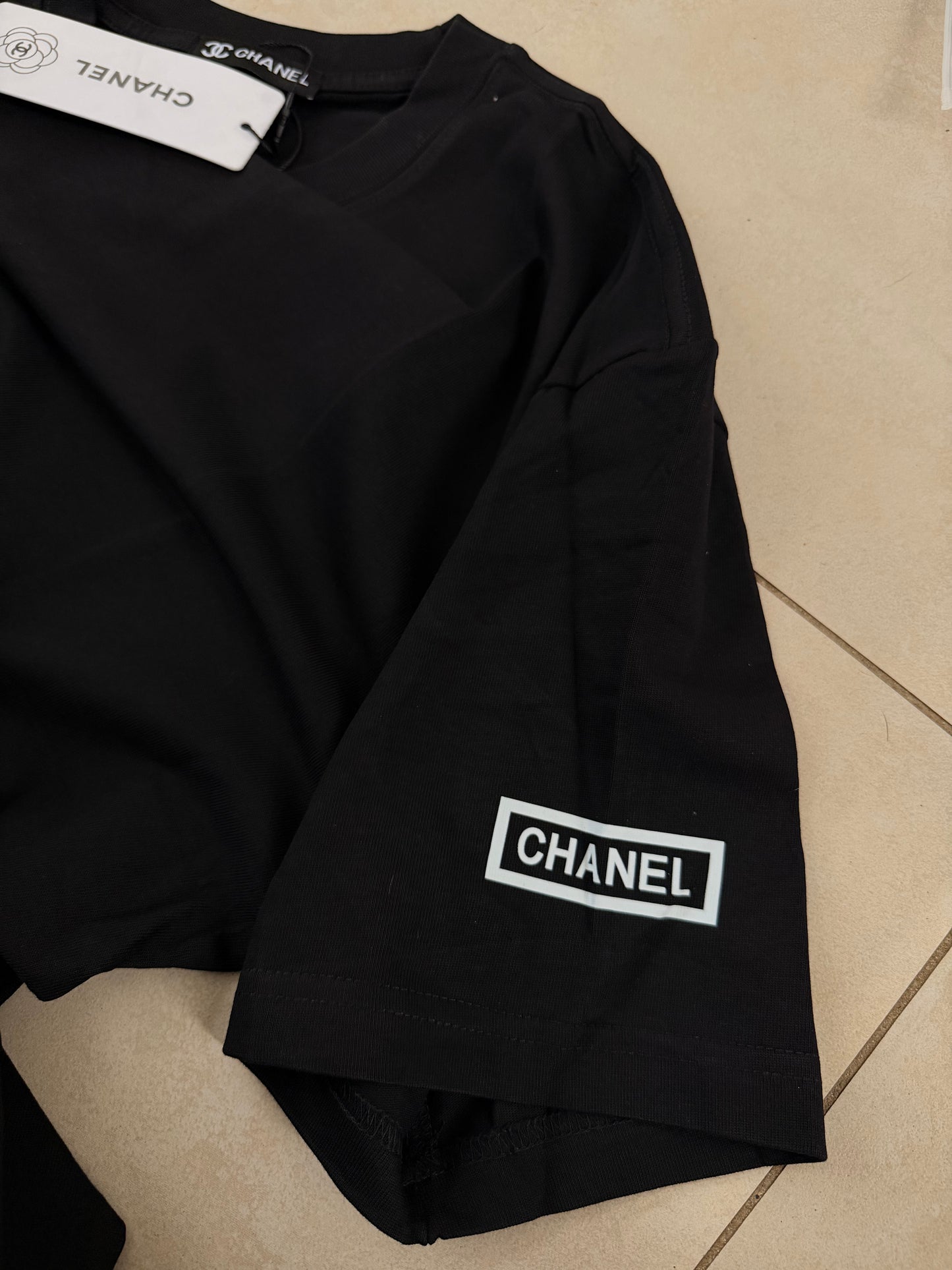 Chanel Logo Black Tshirt