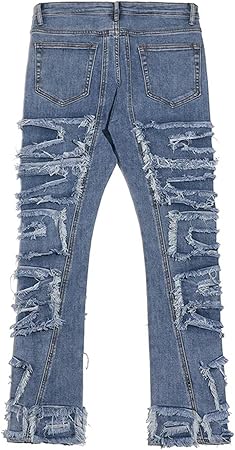 PANTALON Retro Ripped Distressed Jeans