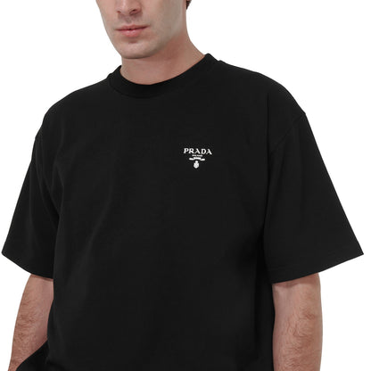 Prada Chenille logo black Tshirt