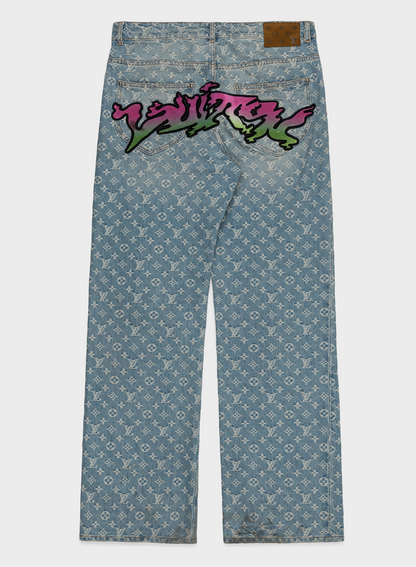 LOUIS VUITTON Graffiti Monogram Jeans