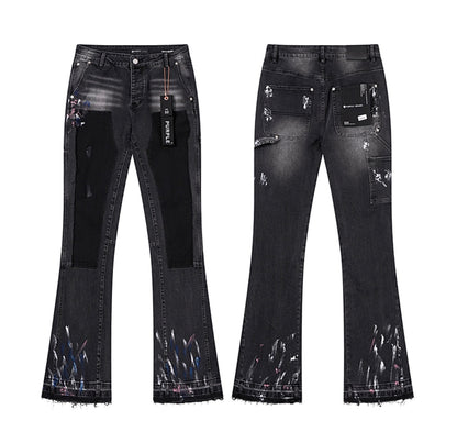 Purple Jeans Black Flared Pu6039