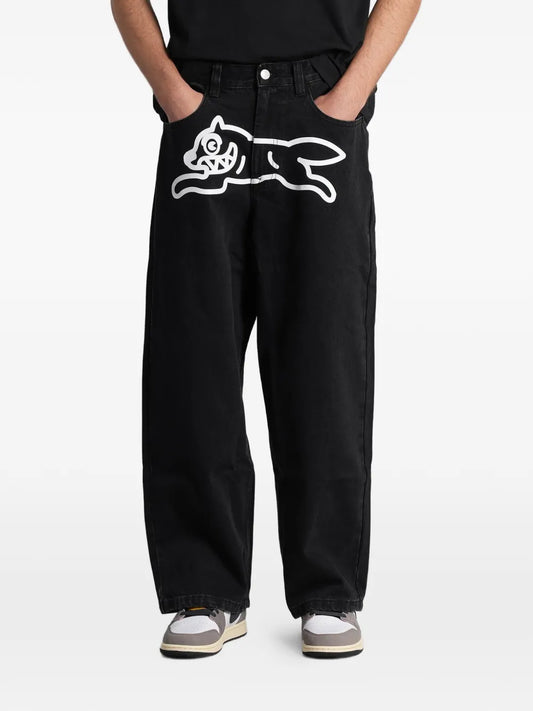 ICECREAM Running Dog Double Scoop Jeans Black/White