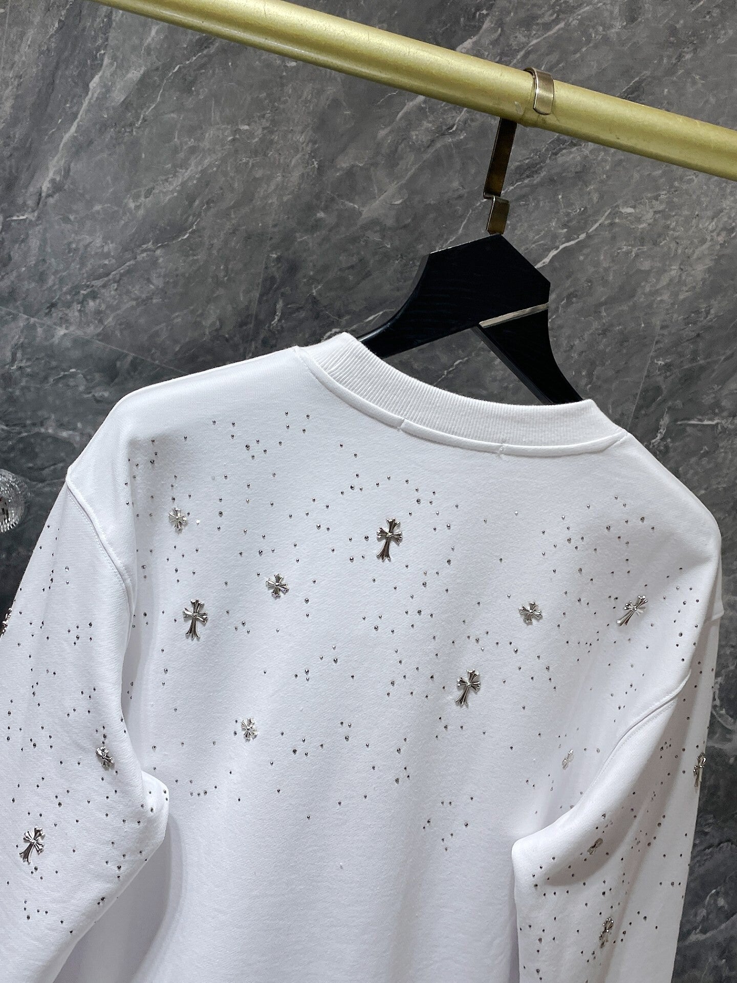 CHROMEHEARTS RHINESTONE MULTI CROSS WHITE