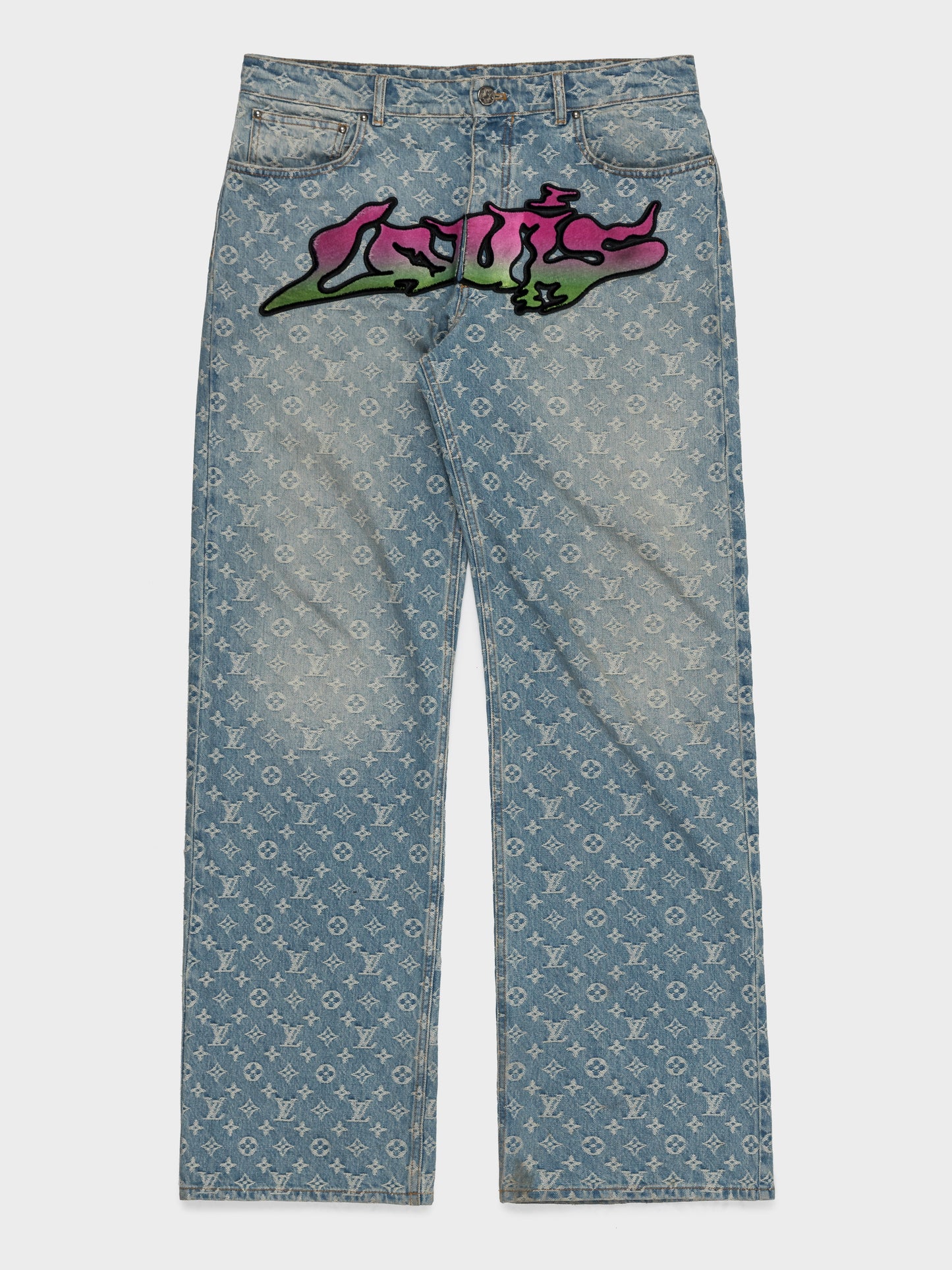 LOUIS VUITTON Graffiti Monogram Jeans