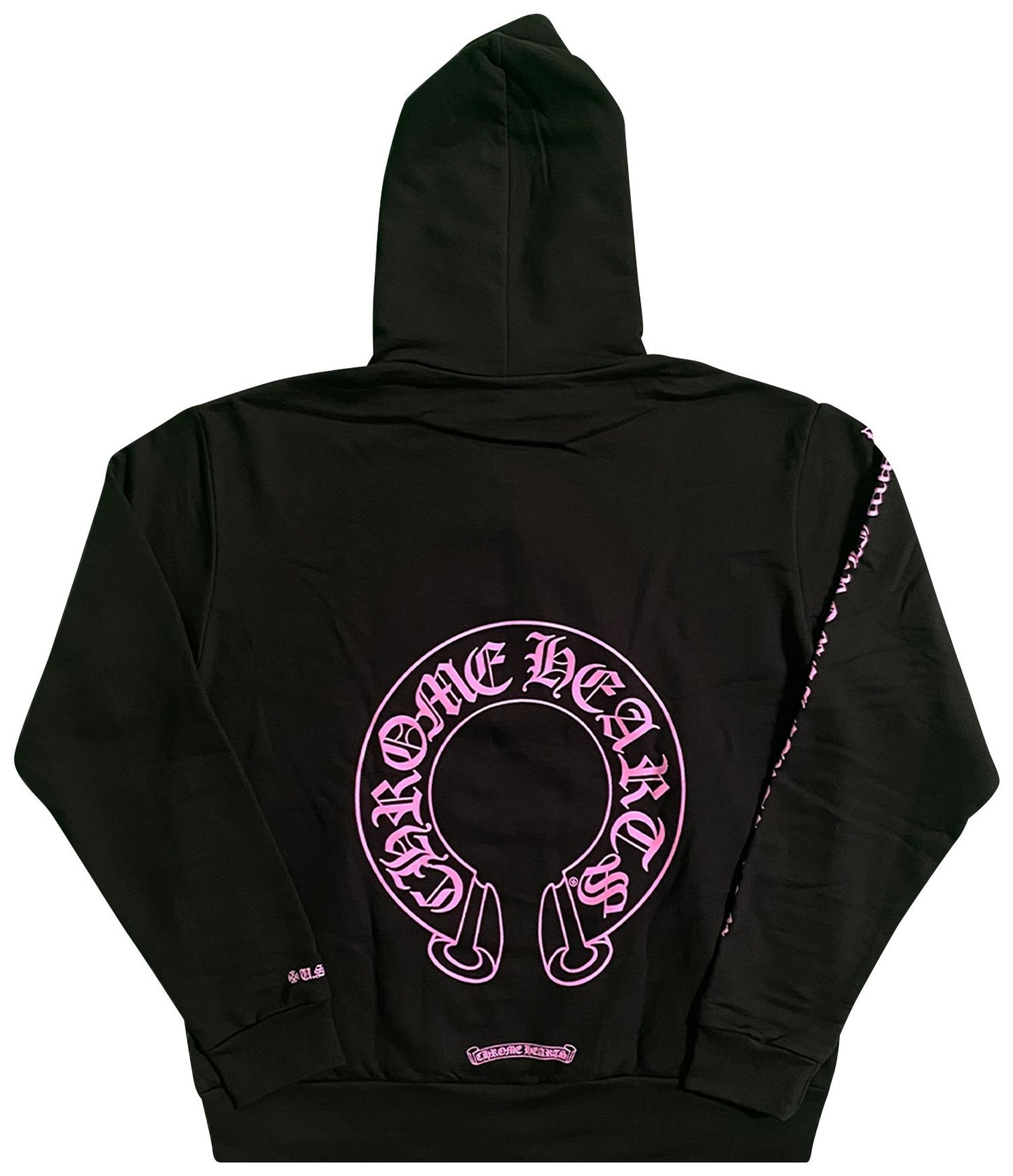 CHROMEHEARTS HORSE PINK HOODIE BLACK