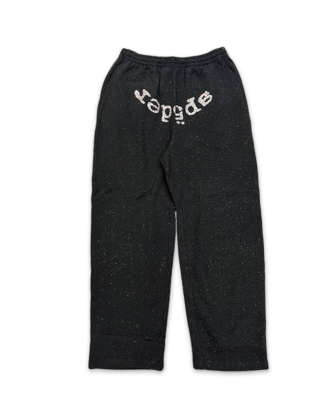 SWEATPANTS SPIDER BLACK RHINESTONE VVS