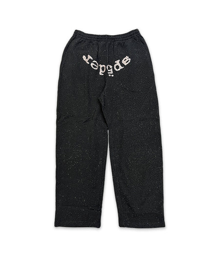 SWEATPANTS SPIDER BLACK RHINESTONE VVS