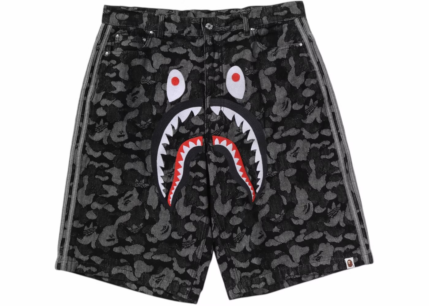 Adidas x BAPE Camo Jacquard Shark Denim Jorts