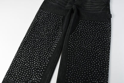 Purple Black Rhinestone Jeans PU6011