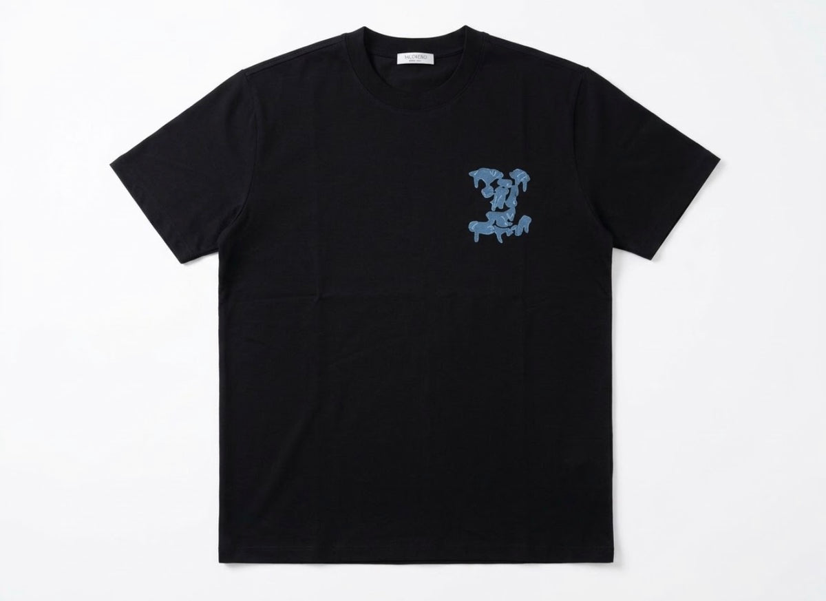 Louis Vuitton Denim Embroidered Black Tshirt