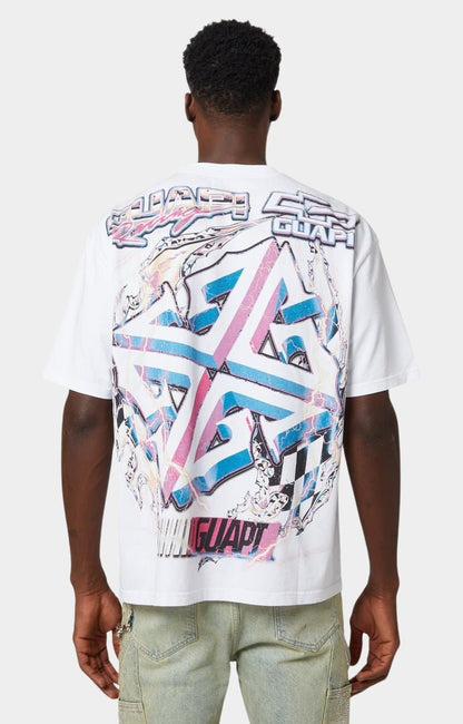 GUAPI WHITE NITRO DRIFT TEE V1  RACING T-SHIRT