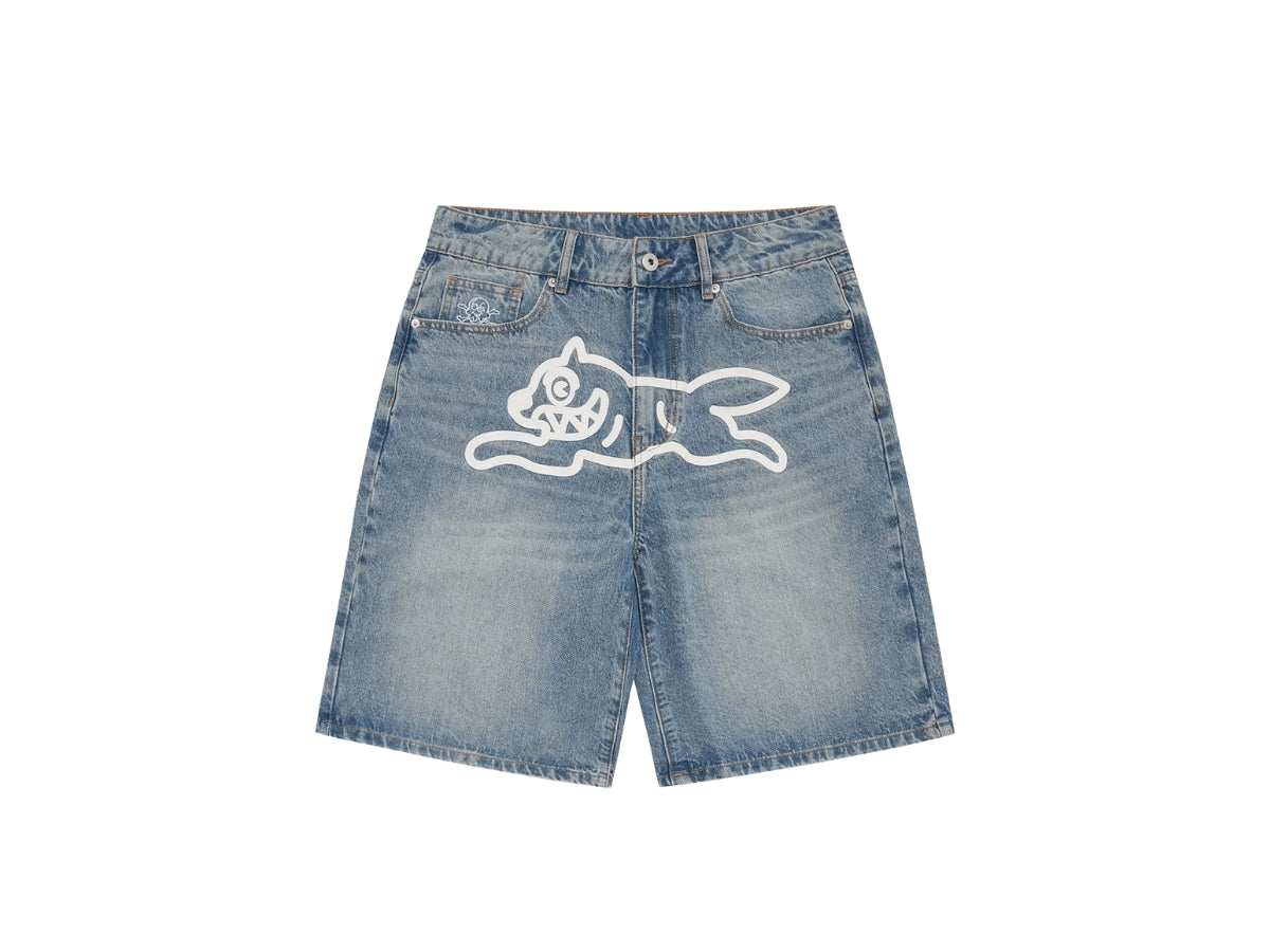 Billionaire Boys Club Icecream Running Dog Denim Shorts washed blue