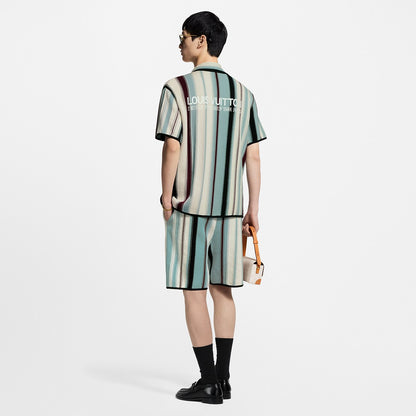 CAMISA LOUIS VUITTON Striped Crochet Short-Sleeved