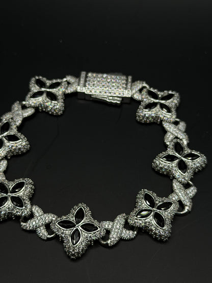 Black Floral Tennis Bracelet