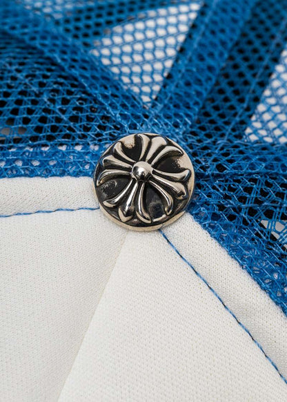 Chrome Hearts Cemetery Triple Cross Trucker Hat Blue