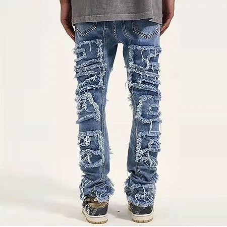 PANTALON Retro Ripped Distressed Jeans