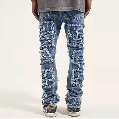 PANTALON Retro Ripped Distressed Jeans