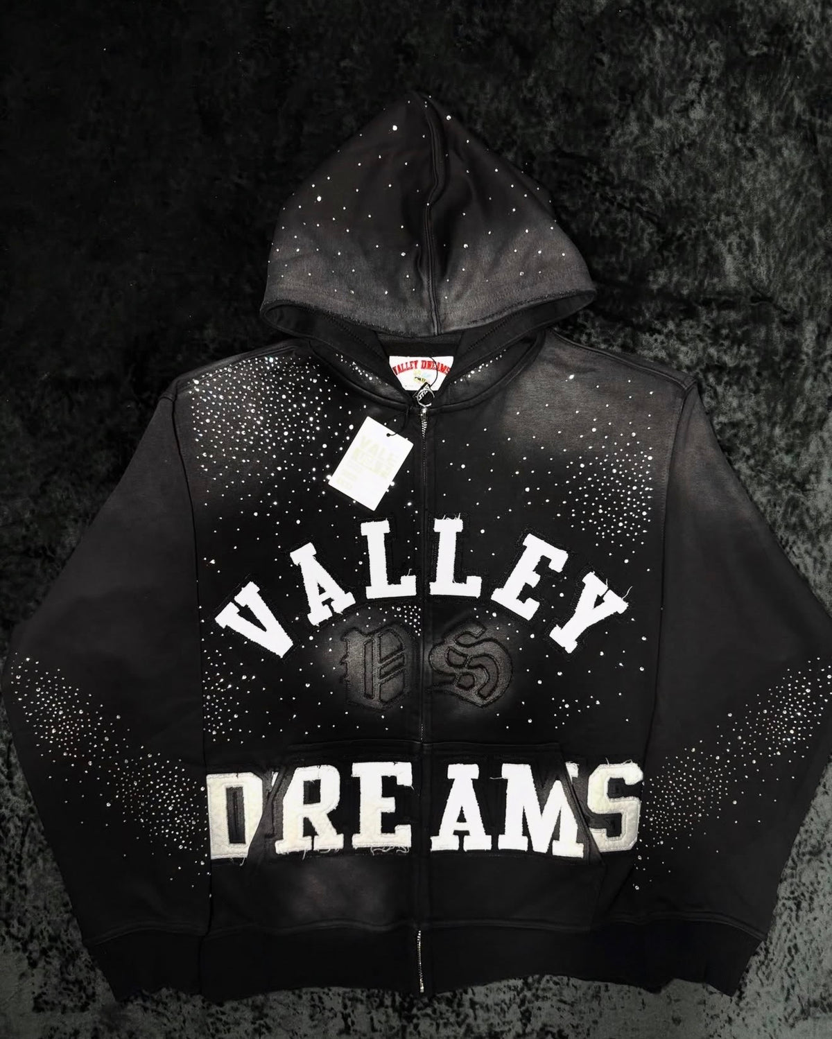 Vale Forever Rhinestone Hoodie Black