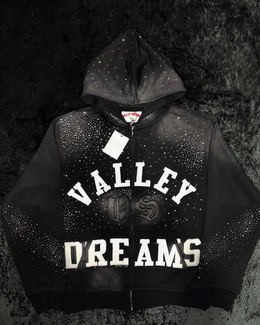 Vale Forever Rhinestone Hoodie Black