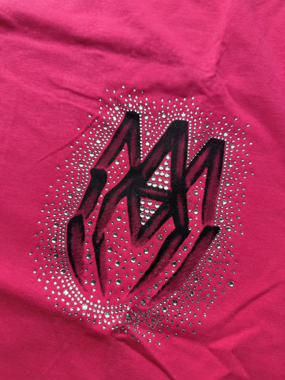 Amiri Rhinestone Metallic Pink Tshirt