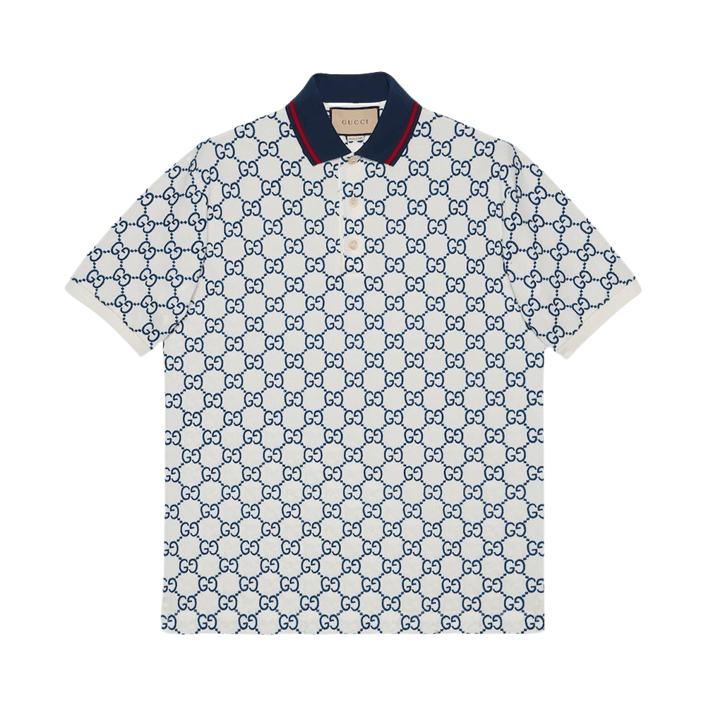 Gucci GG Stretch Polo 'White/Blue'
