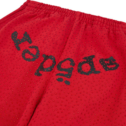 SWEATPANTS SPIDER RHINESTONE RED